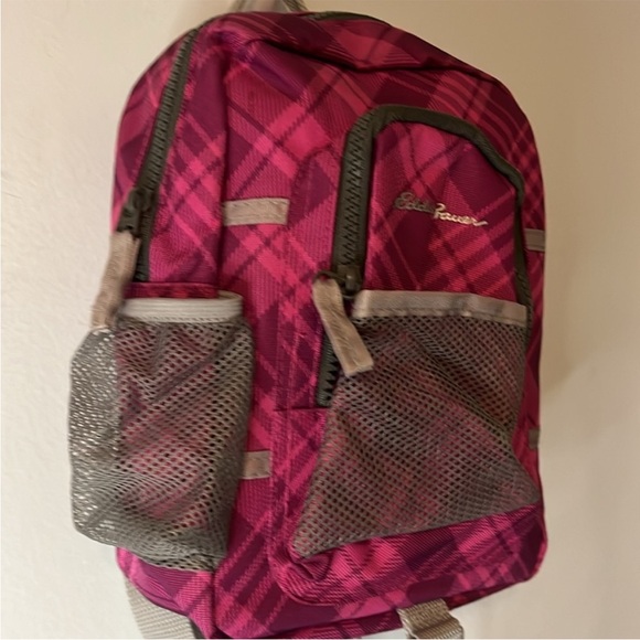 Eddie Bauer Fuchsia Gray Zip Around Bag Backpack Mini - Picture 2 of 6
